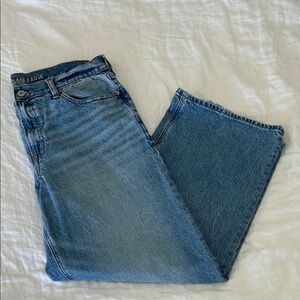 American Eagle Outfitters Blue Stovepipe Straight-Leg Jeans 10short
